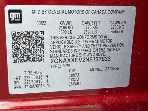 Used 2022 Chevrolet Equinox Premier w/ LPO, Floor Liner Package AWD/4WD image 25