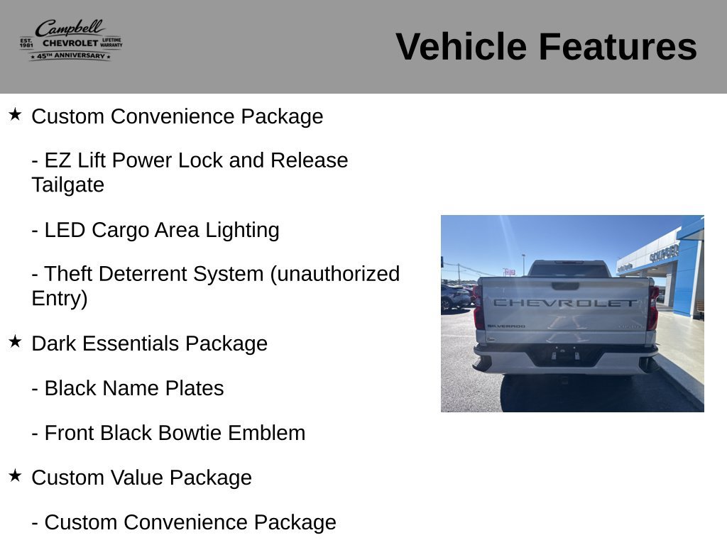 Used 2026 Chevrolet Silverado 1500 Custom w/ Turbomax Blackout Package AWD/4WD image 26