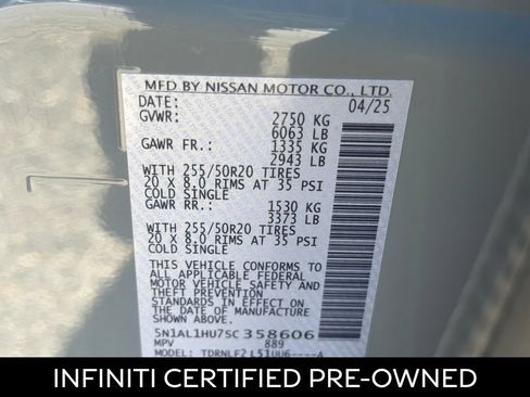 Certified 2025 INFINITI QX60 Autograph w/ Cargo Package AWD/4WD image 29