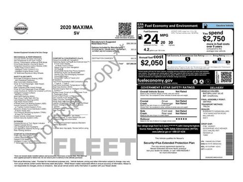 Used 2020 Nissan Maxima 3.5 SV w/ Floor Mat Group image 7