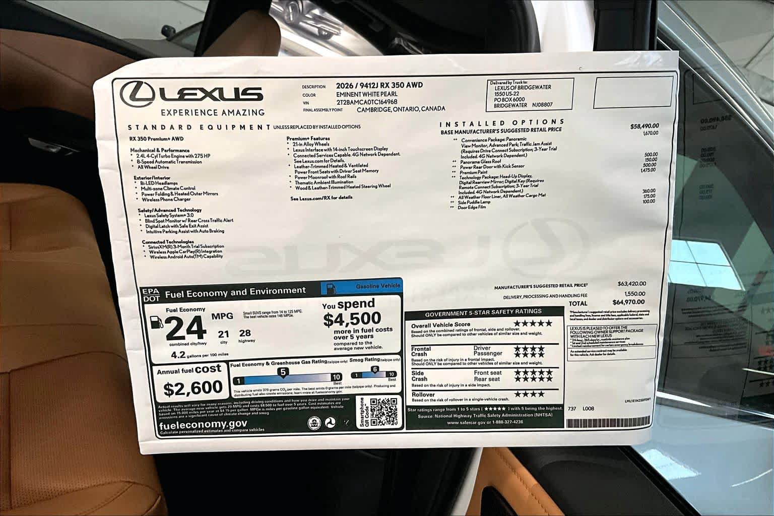 New 2026 Lexus RX 350 Premium Plus AWD/4WD image 14