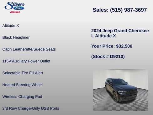 Used 2024 Jeep Grand Cherokee L Altitude AWD/4WD image 28