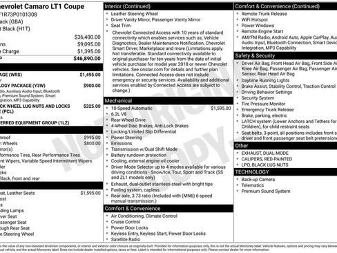 Used 2023 Chevrolet Camaro LT w/ RS Package RWD image 4