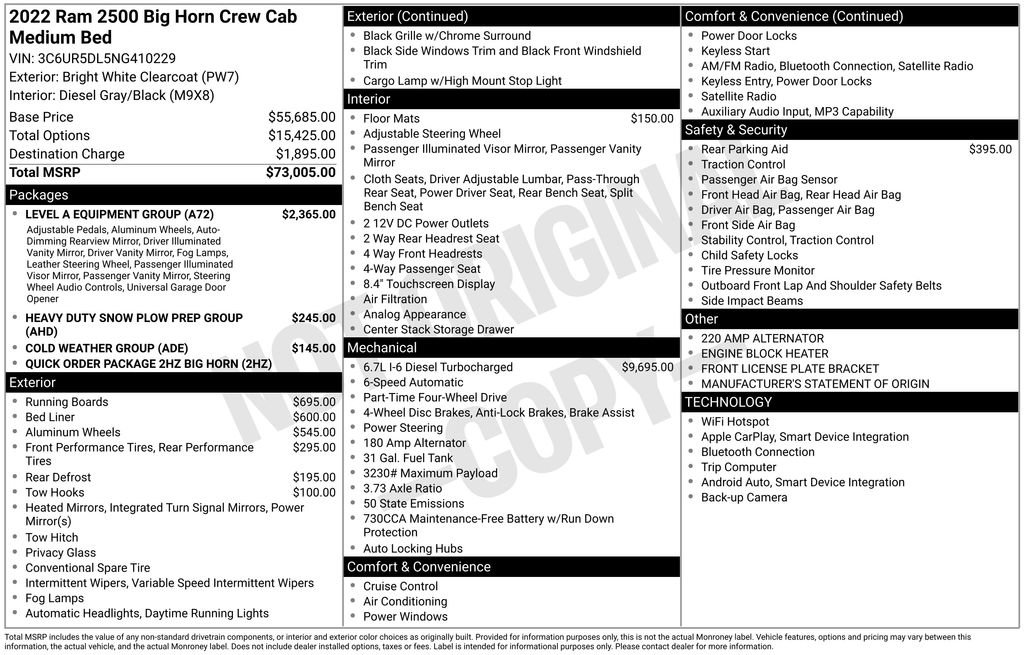 Used 2022 RAM 2500 Big Horn w/ Level A Equipment Group AWD/4WD image 34