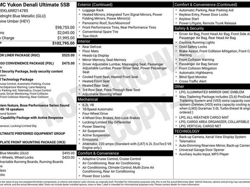 Used 2024 GMC Yukon Denali Ultimate w/ LPO, Floor Liner Package image 26