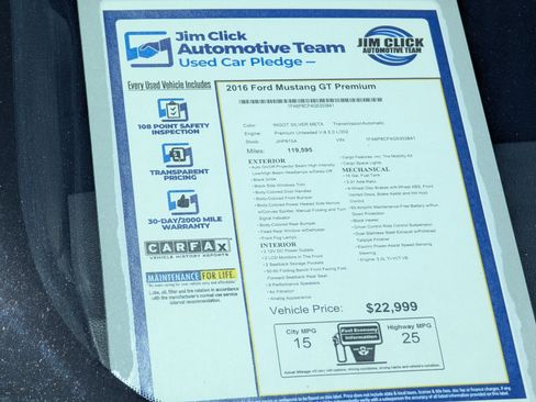 Used 2016 Ford Mustang GT Premium w/ Equipment Group 401A RWD image 12