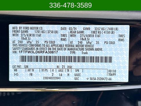 Used 2024 Ford F150 XLT w/ Equipment Group 302A MID AWD/4WD image 16