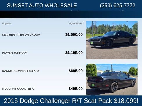 Used 2015 Dodge Challenger R/T Scat Pack w/ Leather Interior Group RWD image 27