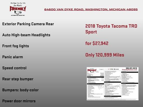 Used 2018 Toyota Tacoma TRD Sport w/ Technology Package AWD/4WD image 6