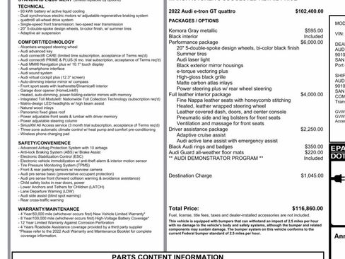 Used 2022 Audi e-tron GT Premium Plus w/ Performance Package image 2