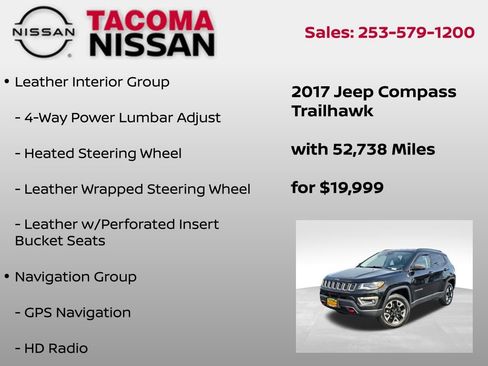 Used 2017 Jeep Compass Trailhawk w/ Leather Interior Group AWD/4WD image 18
