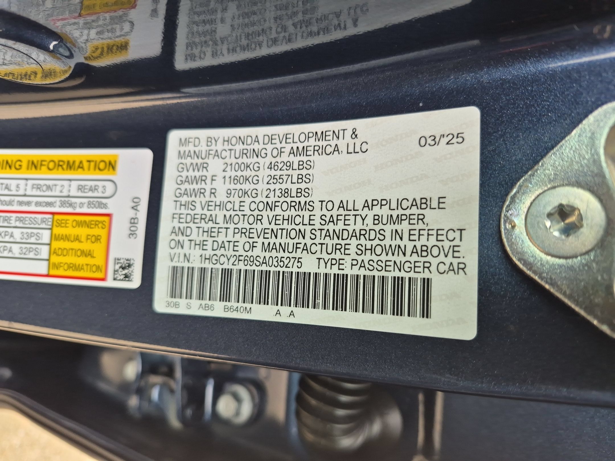 Certified 2025 Honda Accord EX-L image 34