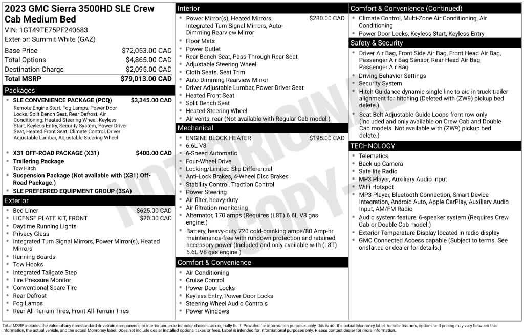 Used 2023 GMC Sierra 3500 SLE w/ SLE Convenience Package AWD/4WD image 2