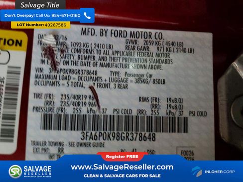 Used 2016 Ford Fusion Titanium image 16