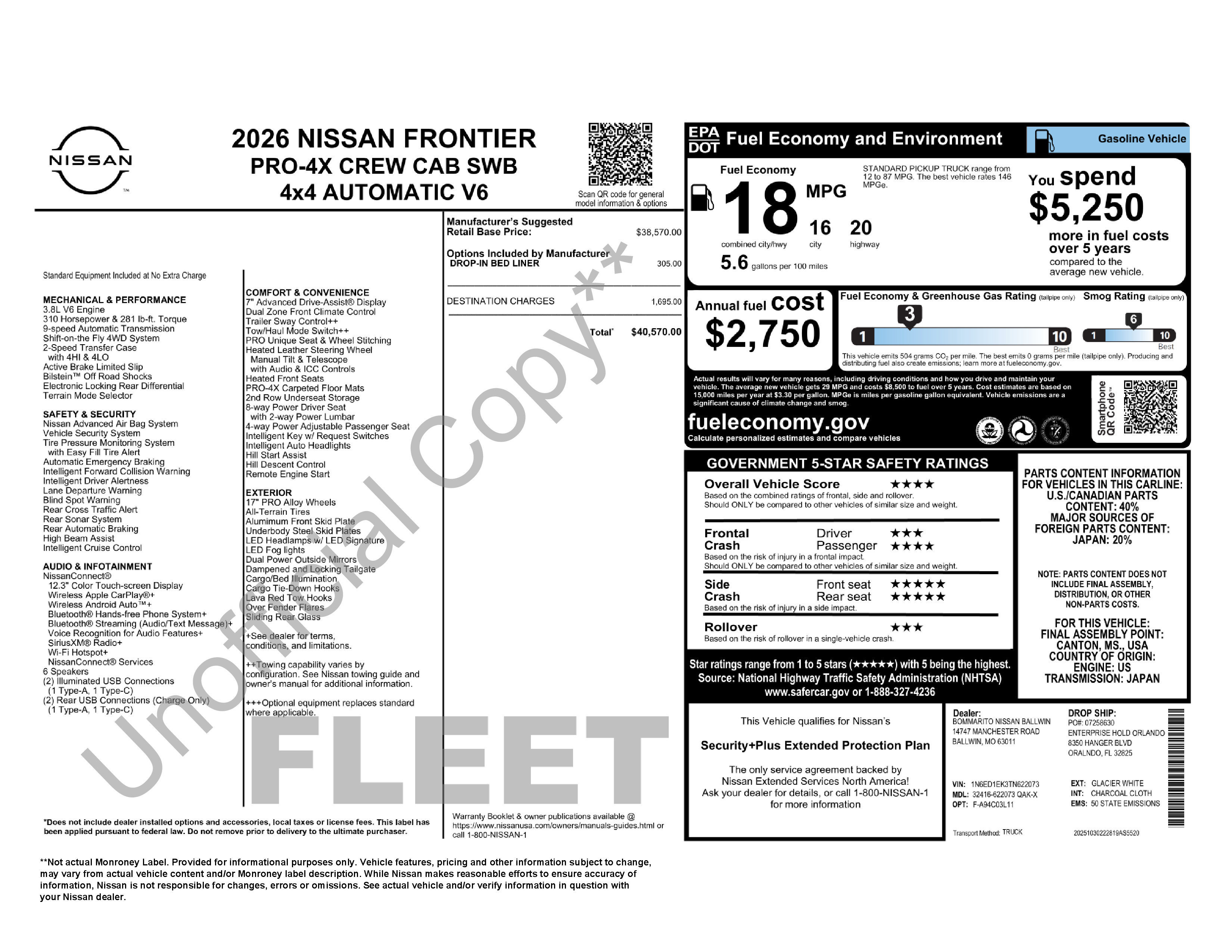 Used 2026 Nissan Frontier PRO-4X AWD/4WD image 2