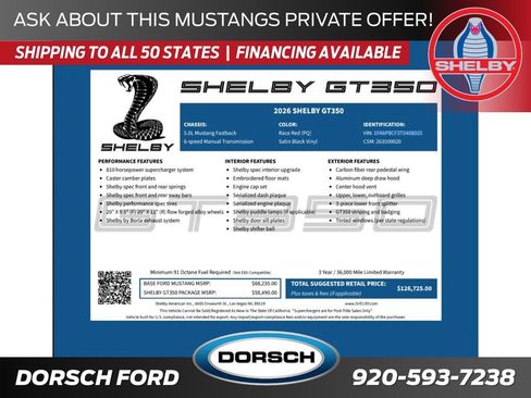 New 2026 Ford Mustang GT Premium w/ GT Performance Package RWD image 2