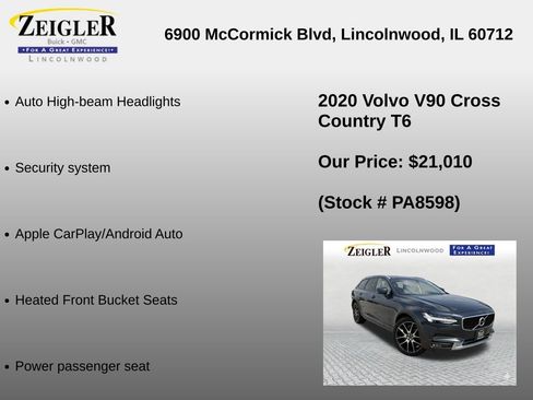 Used 2020 Volvo V90 T6 Cross Country w/ Protection Package AWD/4WD image 12