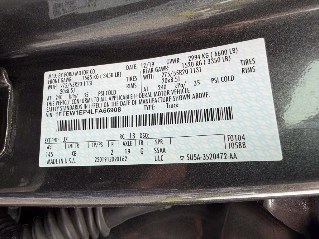 Certified 2020 Ford F150 XLT w/ Equipment Group 302A Luxury AWD/4WD image 29