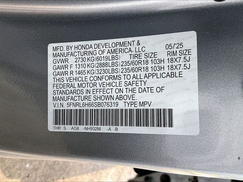 Certified 2025 Honda Odyssey EX-L image 34