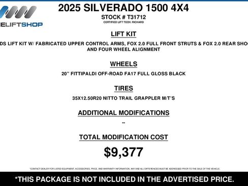 Used 2025 Chevrolet Silverado 1500 Custom Trail Boss w/ LPO, Dark Essentials Package image 2
