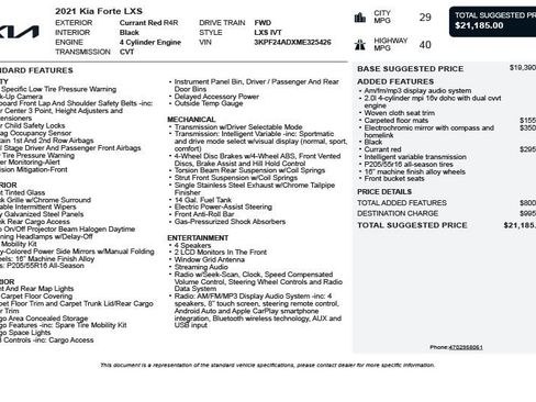 Used 2021 Kia Forte LXS FWD image 3