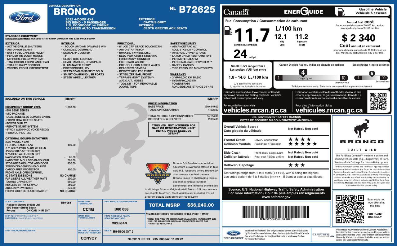 Used 2022 Ford Bronco Big Bend AWD/4WD image 10
