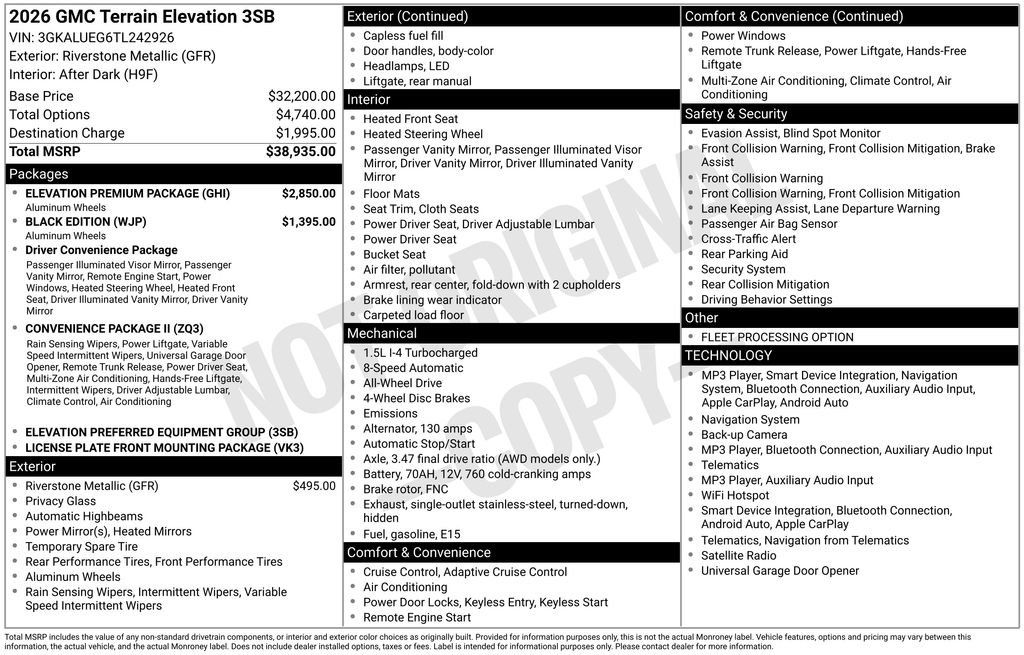 Used 2026 GMC Terrain Elevation w/ Elevation Premium Package AWD/4WD image 2