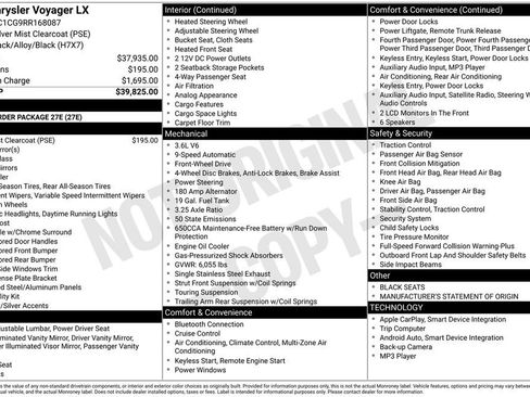 Used 2024 Chrysler Voyager LX FWD image 12