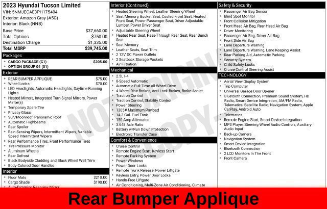 Used 2023 Hyundai Tucson Limited w/ Cargo Package AWD/4WD image 53