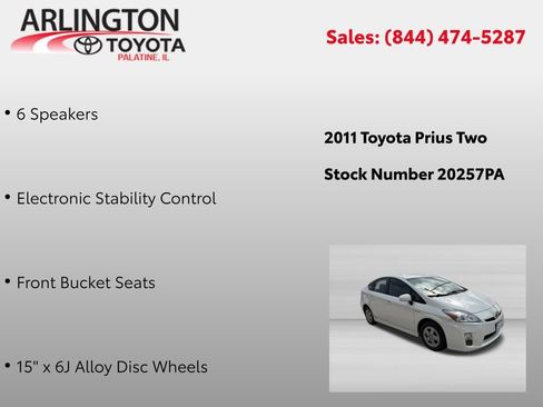 Used 2011 Toyota Prius Two FWD image 2