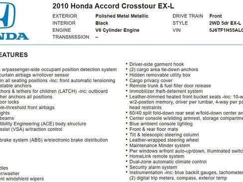 Used 2010 Honda Crosstour EX-L image 22