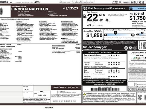 Used 2021 Lincoln Nautilus Reserve w/ Cargo Utility Package image 2