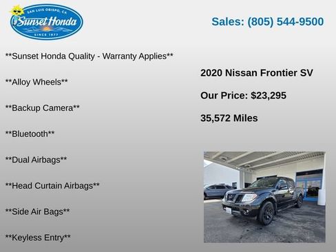 Used 2020 Nissan Frontier SV w/ Midnight Edition Floor Mats RWD image 5