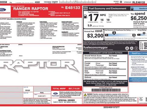 Certified 2024 Ford Ranger Raptor AWD/4WD image 3