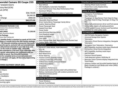 Certified 2013 Chevrolet Camaro SS w/ SS Performance Package RWD image 54