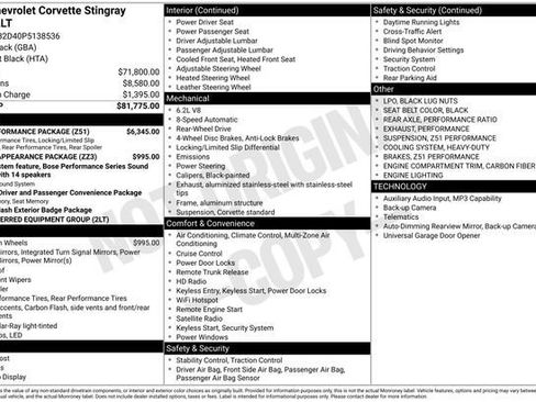 Certified 2023 Chevrolet Corvette Stingray Preferred Cpe w/ Z51 Performance Package image 18