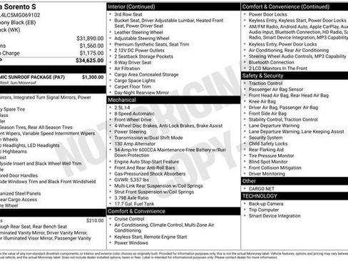 Certified 2021 Kia Sorento S w/ Panoramic Sunroof Package image 43