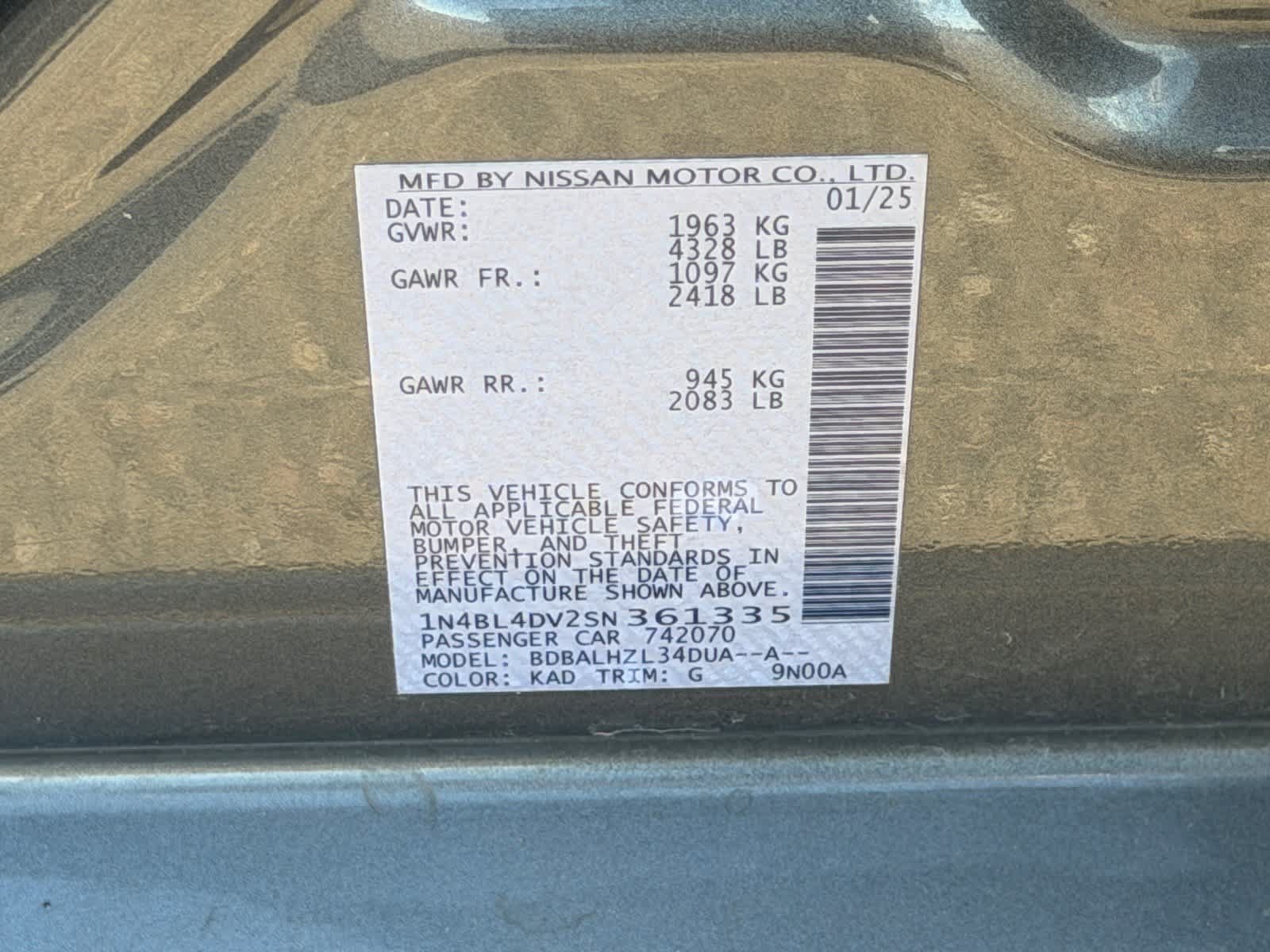 Certified 2025 Nissan Altima 2.5 SV FWD image 24
