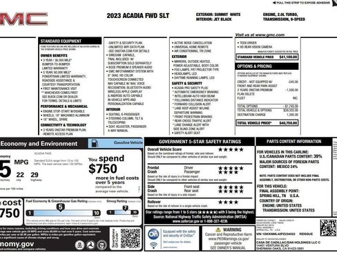 Used 2023 GMC Acadia SLT image 3