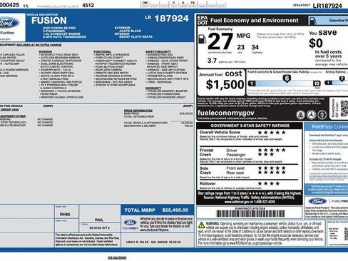 Used 2020 Ford Fusion SE FWD image 3