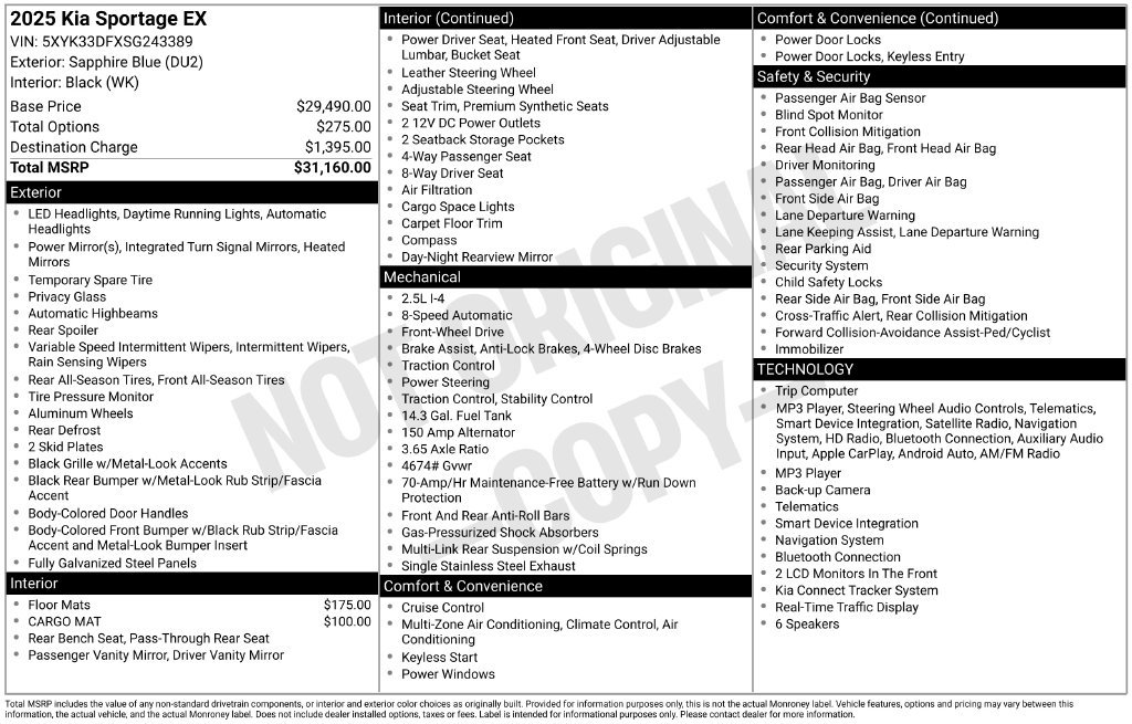 Used 2025 Kia Sportage EX FWD image 10