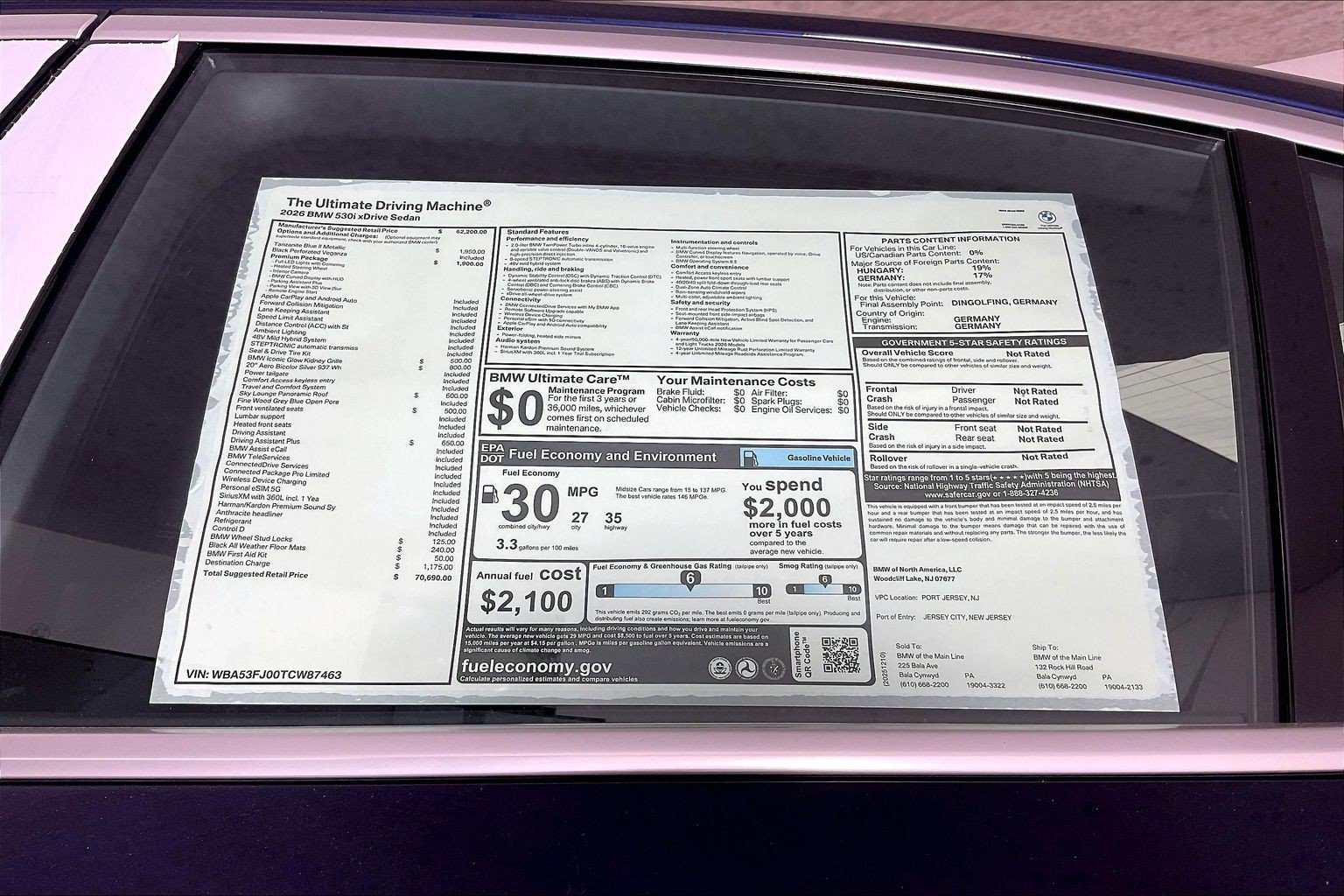 Certified 2026 BMW 530i xDrive w/ Premium Package AWD/4WD image 17