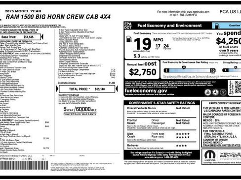 Used 2025 RAM 1500 Big Horn AWD/4WD image 68