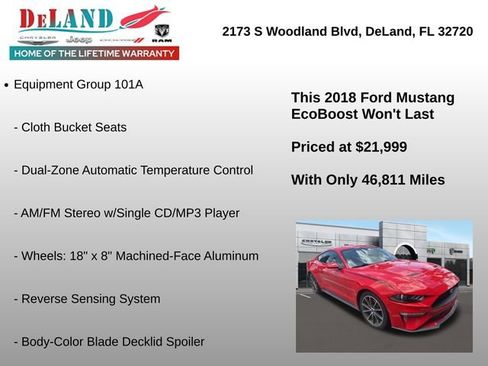 Used 2018 Ford Mustang Coupe w/ Equipment Group 101A RWD image 2