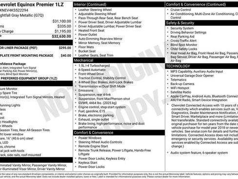 Used 2019 Chevrolet Equinox Premier w/ LPO, Floor Liner Package FWD image 31