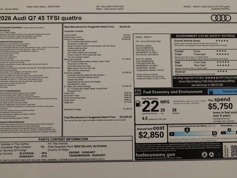 New 2026 Audi Q7 2.0T Premium Plus AWD/4WD image 33