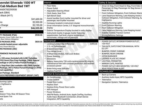 Used 2025 Chevrolet Silverado 1500 W/T w/ WT Safety Package AWD/4WD image 15
