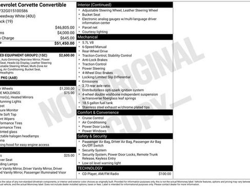 Used 2001 Chevrolet Corvette Convertible w/ Preferred Equipment Group2 RWD image 25