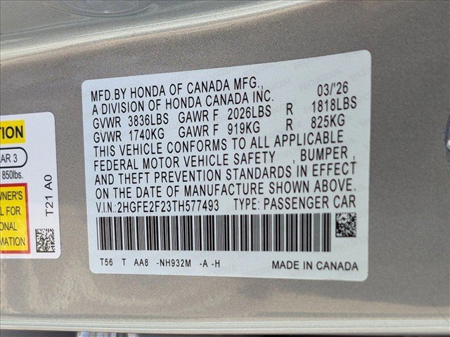 Certified 2026 Honda Civic LX image 23