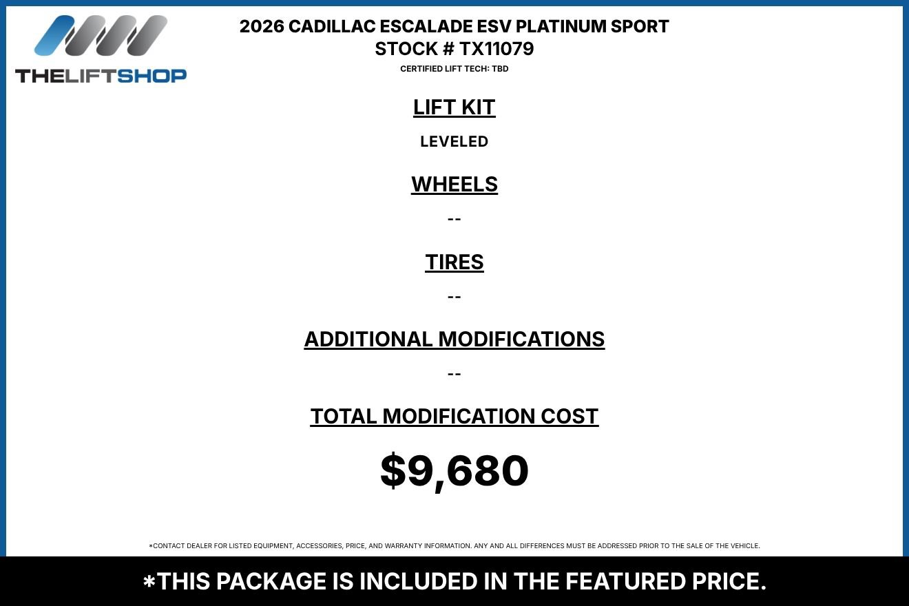 Used 2026 Cadillac Escalade ESV Platinum Sport w/ LPO, ONYX Package AWD/4WD image 2